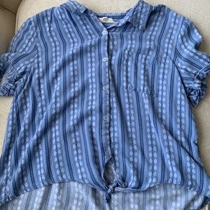 Pink Republic kids blue hawaiian shirt.